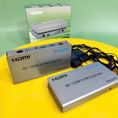 Bộ kéo dài HDMI qua cáp mạng Lan 120M 4K, Picolink PL-HDMI120AB-4K