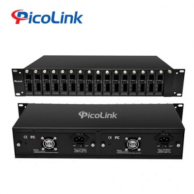 Bộ nguồn tập trung converter quang 14 khe cắm chính hãng PicoLink PL-014