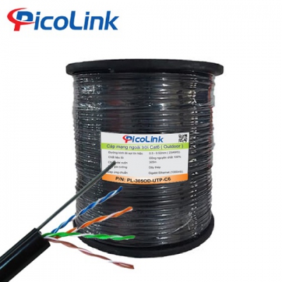 Cáp mạng CAT6 ngoài trời UTP - Có dây chịu lực gia cường PL-305OD-UTP-C6