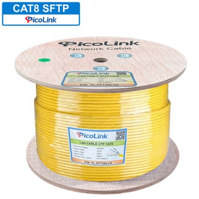 Dây mạng,cáp mạng PicoLink CAT8 SFTP tốc độ 40G 2000M hỗ trợ POE mã PL-SFTP305-8