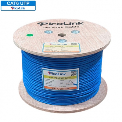 Dây mạng, cáp mạng Cat6E UTP PicoLink P/N: PL-UTP305-6E-BLUE