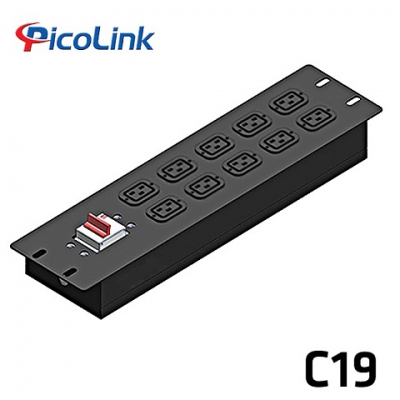 Thanh nguồn PDU 12 ổ cắm chuẩn C19, Picolink PL-PDU12MBC19