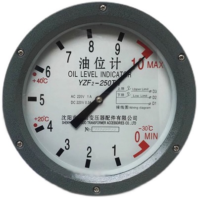 Đo mức dầu Shenyang Yuguo transformer oil level gauge pointer oil level gauge YZF2-140 YZF2-200TH YZF-250