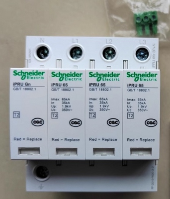 Thiết bị chống sét, Schneider surge lightning protector iPRU 20 3P+N pluggable A9L020600 voltage AC350V