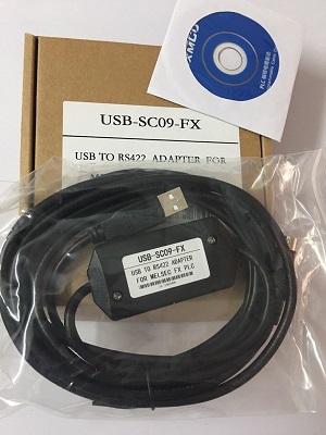 Cáp lập trình cho PLC Mitsubishi FX1N/2N/3U/3G/3GA series PLC mã USB-SC09-FX