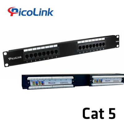 Thanh đấu nối Patch panel 16 port Cat5, Picolink PL-S1U16-C5