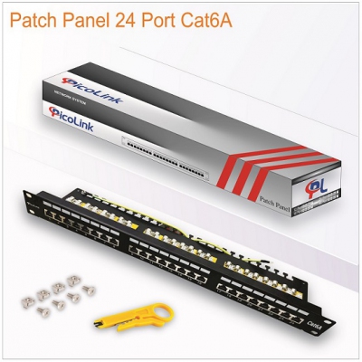 Thanh đấu nối Patch Panel 24 cổng Cat7 STP 1U, PicoLink PL-S1U24-C7