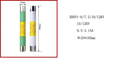 Cầu chì ống cao áp, cầu chì bảo vệ PT XRNP1-6-7.2KV XRNP1-10-12KV 25*195mm